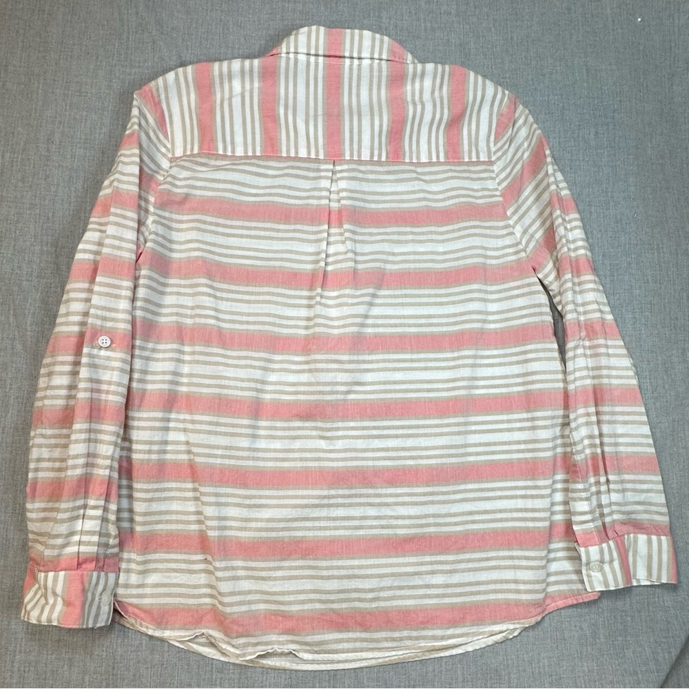 Appleseed's PK of 2 Pink Cream Striped/Floral Vine Patterned Button up Shirts - Picture 2 of 13
